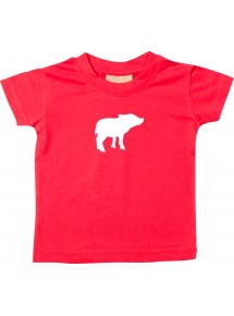 Baby T-Shirt lustige Tiermotive, Schwein, Ferkel, rot, 0-6 Monate