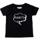 Kinder T-Shirt Sprechblase Party schwarz, 0-6 Monate