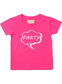 Kinder T-Shirt Sprechblase Party pink, 0-6 Monate