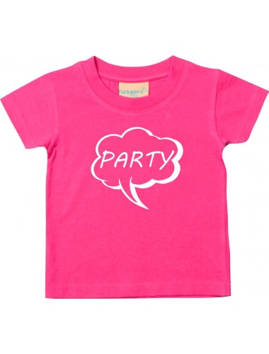 Kinder T-Shirt Sprechblase Party pink, 0-6 Monate