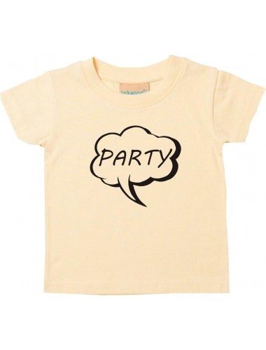 Kinder T-Shirt Sprechblase Party hellgelb, 0-6 Monate