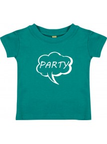 Kinder T-Shirt Sprechblase Party jade, 0-6 Monate