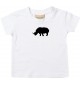 Baby T-Shirt lustige Tiermotive,Nashorn, weiss, 0-6 Monate