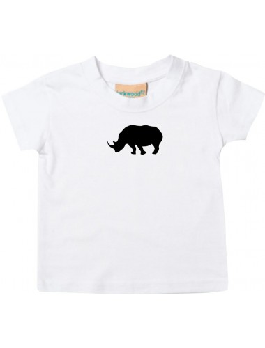 Baby T-Shirt lustige Tiermotive,Nashorn, weiss, 0-6 Monate