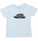 Süßes Kinder T-Shirt Kreuzfahrtschiff, Passagierschiff, hellblau, 0-6 Monate