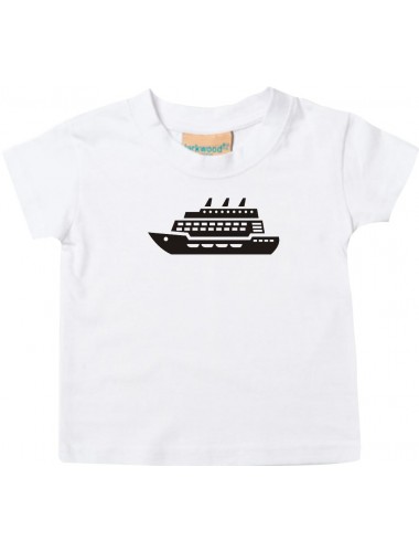Süßes Kinder T-Shirt Kreuzfahrtschiff, Passagierschiff, weiß, 0-6 Monate
