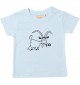 Kinder T-Shirt  Funny Tiere Ziege Steinbock  hellblau, 0-6 Monate