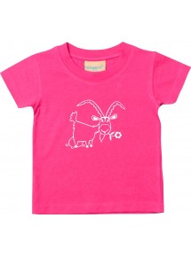 Kinder T-Shirt  Funny Tiere Ziege Steinbock  pink, 0-6 Monate