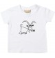 Kinder T-Shirt  Funny Tiere Ziege Steinbock  weiss, 0-6 Monate