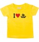 Süßes Kinder T-Shirt I Love Wikingerschiff, Kapitän, gelb, 0-6 Monate