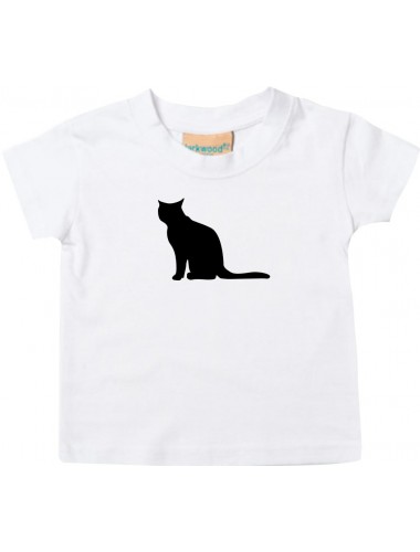 Baby T-Shirt lustige Tiermotive, Katze, Kätzchen, weiss, 0-6 Monate