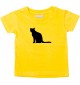 Baby T-Shirt lustige Tiermotive, Katze, Kätzchen, gelb, 0-6 Monate