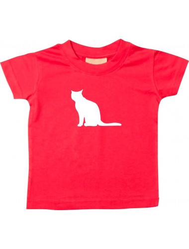 Baby T-Shirt lustige Tiermotive, Katze, Kätzchen, rot, 0-6 Monate