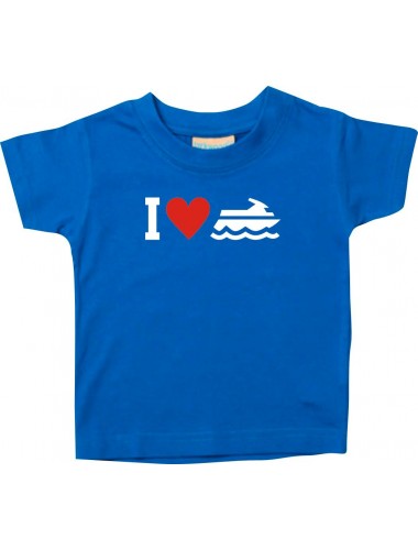 Süßes Kinder T-Shirt I Love Jestski, Kapitän, royal, 0-6 Monate