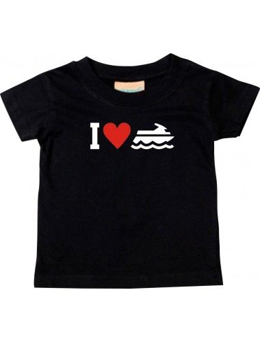 Süßes Kinder T-Shirt I Love Jestski, Kapitän, schwarz, 0-6 Monate