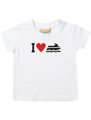 Süßes Kinder T-Shirt I Love Jestski, Kapitän, weiß, 0-6 Monate