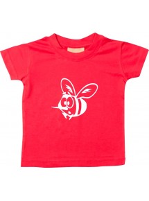 Kinder T-Shirt  Funny Tiere Biene rot, 0-6 Monate