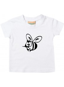 Kinder T-Shirt  Funny Tiere Biene weiss, 0-6 Monate