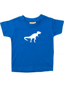 Baby T-Shirt lustige Tiermotive, Dino Dinosaurier, royalblau, 0-6 Monate