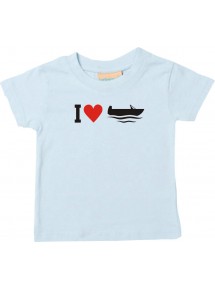 Süßes Kinder T-Shirt I Love Angelkahn, Kapitän, hellblau, 0-6 Monate