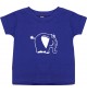 Kinder T-Shirt  Funny Tiere Elefant lila, 0-6 Monate