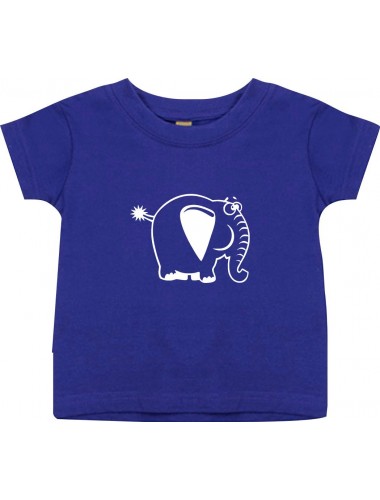 Kinder T-Shirt  Funny Tiere Elefant lila, 0-6 Monate