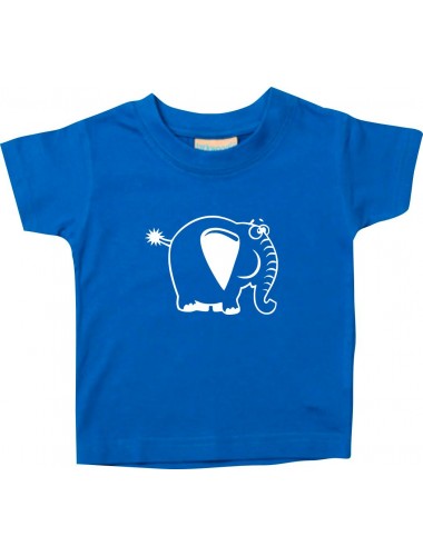 Kinder T-Shirt  Funny Tiere Elefant royal, 0-6 Monate