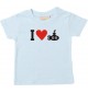 Süßes Kinder T-Shirt I Love U-Boot, Tauchboot, Kapitän, hellblau, 0-6 Monate