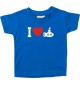 Süßes Kinder T-Shirt I Love U-Boot, Tauchboot, Kapitän, royal, 0-6 Monate