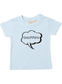 Kinder T-Shirt Sprechblase shoppen hellblau, 0-6 Monate