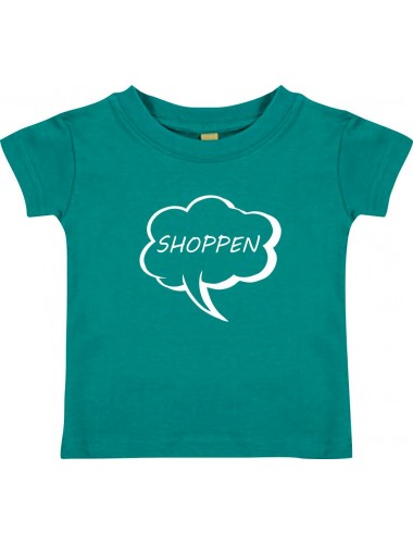 Kinder T-Shirt Sprechblase shoppen jade, 0-6 Monate