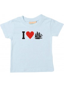 Süßes Kinder T-Shirt I Love Segelyacht, Kapitän