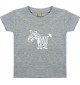 Kinder T-Shirt  Funny Tiere Zebra grau, 0-6 Monate