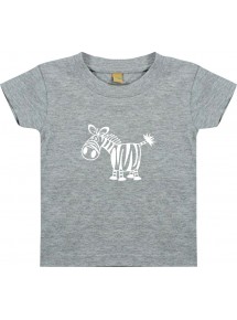 Kinder T-Shirt  Funny Tiere Zebra grau, 0-6 Monate