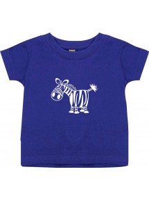 Kinder T-Shirt  Funny Tiere Zebra lila, 0-6 Monate