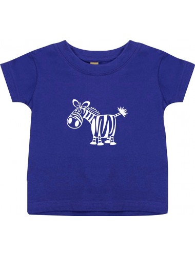 Kinder T-Shirt  Funny Tiere Zebra lila, 0-6 Monate