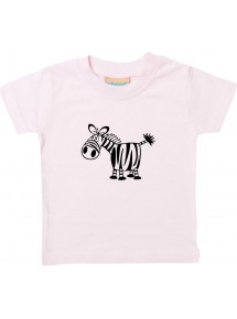 Kinder T-Shirt  Funny Tiere Zebra rosa, 0-6 Monate
