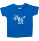 Kinder T-Shirt  Funny Tiere Zebra royal, 0-6 Monate