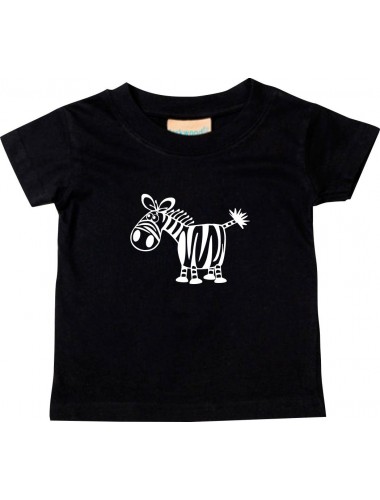 Kinder T-Shirt  Funny Tiere Zebra schwarz, 0-6 Monate