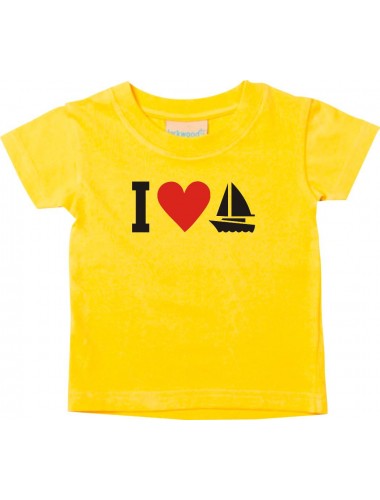Süßes Kinder T-Shirt I Love Segelboot, Kapitän, Skipper