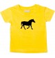 Baby T-Shirt lustige Tiermotive, Pferd, Pony, gelb, 0-6 Monate
