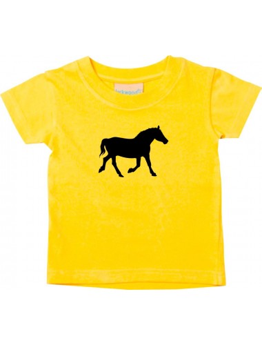 Baby T-Shirt lustige Tiermotive, Pferd, Pony, gelb, 0-6 Monate