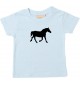 Baby T-Shirt lustige Tiermotive, Pferd, Pony, hellblau, 0-6 Monate