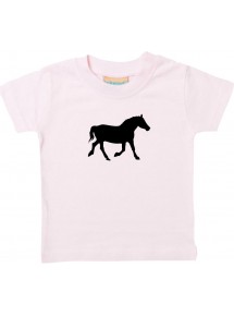 Baby T-Shirt lustige Tiermotive, Pferd, Pony, rosa, 0-6 Monate