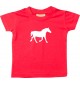 Baby T-Shirt lustige Tiermotive, Pferd, Pony, rot, 0-6 Monate