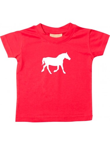 Baby T-Shirt lustige Tiermotive, Pferd, Pony, rot, 0-6 Monate
