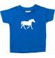 Baby T-Shirt lustige Tiermotive, Pferd, Pony, royalblau, 0-6 Monate
