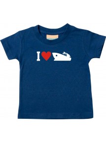 Süßes Kinder T-Shirt I Love Yacht, Boot, Kapitän, Skipper, navy, 0-6 Monate