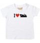 Süßes Kinder T-Shirt I Love Yacht, Boot, Kapitän, Skipper, weiß, 0-6 Monate