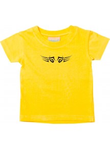 TOP Kinder T-Shirt Tribal Tattoo Style Kult, gelb, 0-6 Monate
